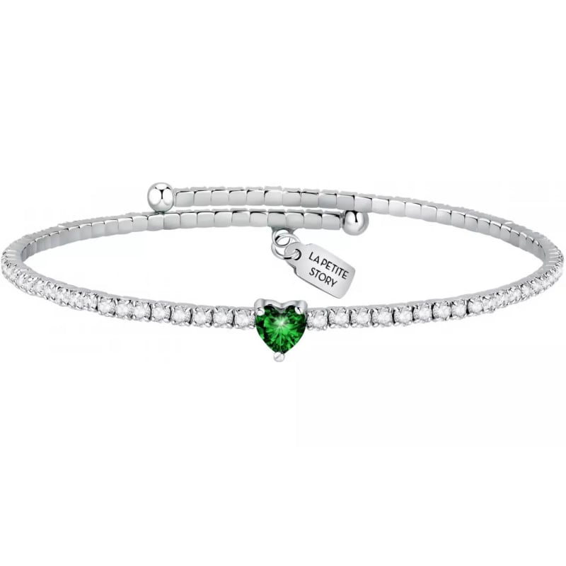 Romantický náramek se zeleným srdíčkem Love LPS05ASD22 La Petite Story