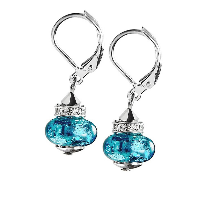 Zářivé náušnice Sea Depth s ryzím stříbrem v perlách Lampglas ESH5 Lampglas Zářivé náušnice Sea Depth s ryzím stříbrem v perlách Lampglas ESH5 Lampglas