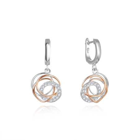 Módní bicolor náušnice se zirkony AGUP2689-RHR Beneto