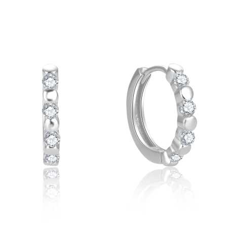 Něžné stříbrné náušnice s čirými zirkony AGUC2714 Beneto