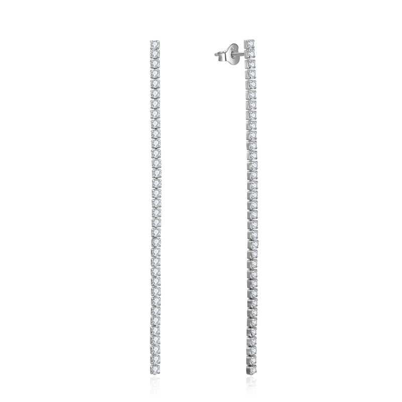 Dlouhé stříbrné náušnice se zirkony AGUV2672 Beneto / Délka: 6 cm Dlouhé stříbrné náušnice se zirkony AGUV2672 Beneto / Délka: 6 cm