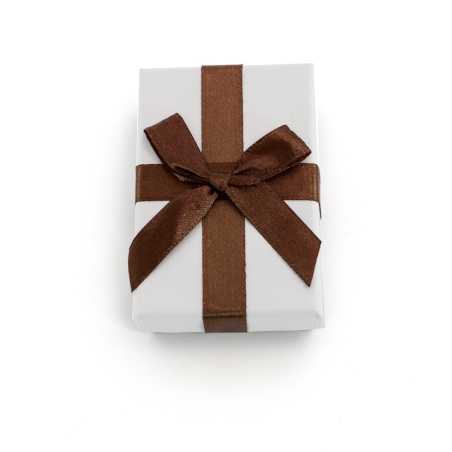 Bílá dárková krabička s hnědou stužkou KP9-8 Beneto Exclusive
