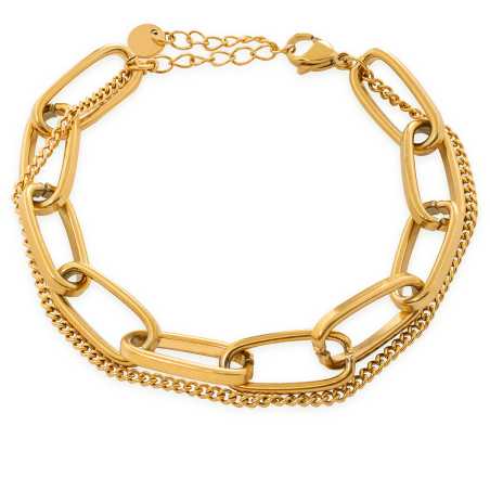 Stylový dvojitý pozlacený náramek Troli