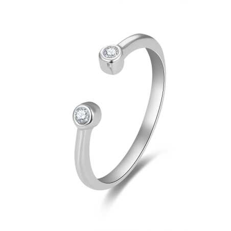 Jemný stříbrný prsten se zirkony AGG471 Beneto