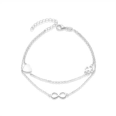 Stylový dvojitý stříbrný náramek AGB636/21 Beneto