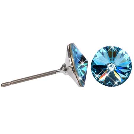 Jemné peckové náušnice Rivoli Aquamarine Levien