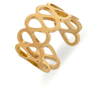 Módní pozlacený prsten z oceli Troli