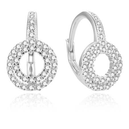 Jemné stříbrné náušnice se zirkony AGUC1761 Beneto