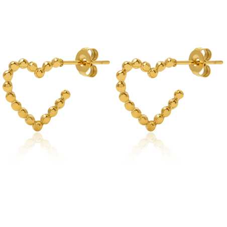 Romantické pozlacené náušnice ve tvaru srdce Troli