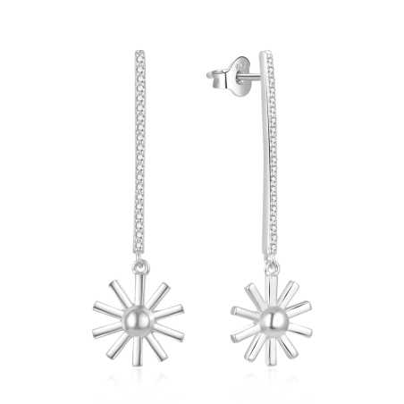 Krásné stříbrné náušnice Kytičky E0002432 Moiss