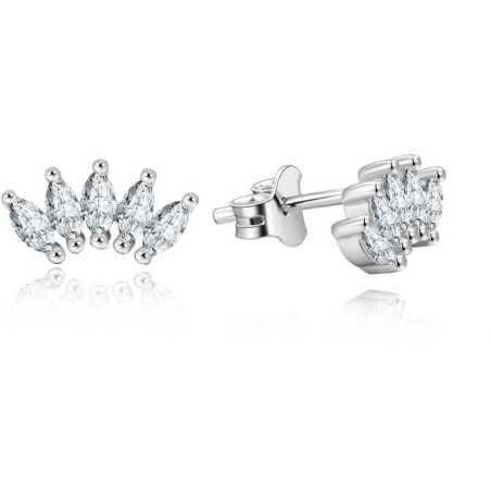 Stříbrné náušnice s čirými krystaly AGUP1184 Beneto