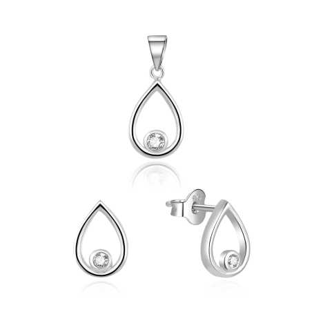 Něžná souprava šperků se zirkony AGSET252L (přívěsek, náušnice) Beneto