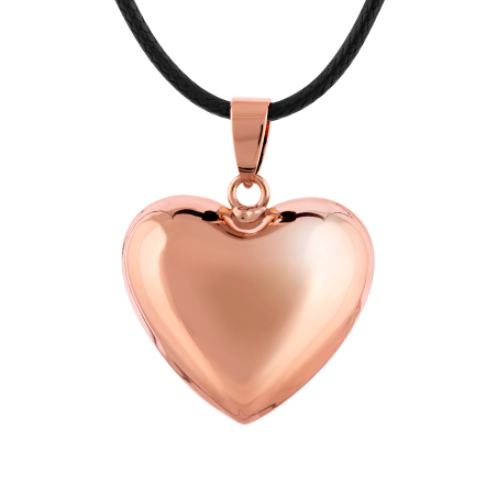 Minimalistický náhrdelník s měděnou rolničkou Srdíčko RSM Mummy Bell