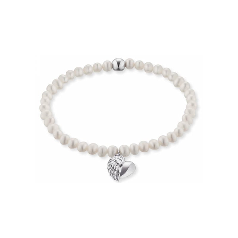 Perlový náramek Srdce s andělským křídlem ERB-HEARTWINGPE Engelsrufer