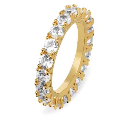 Třpytivý pozlacený prsten se zirkony VBR039G-A Troli / Obvod: 57 mm - 57 mm