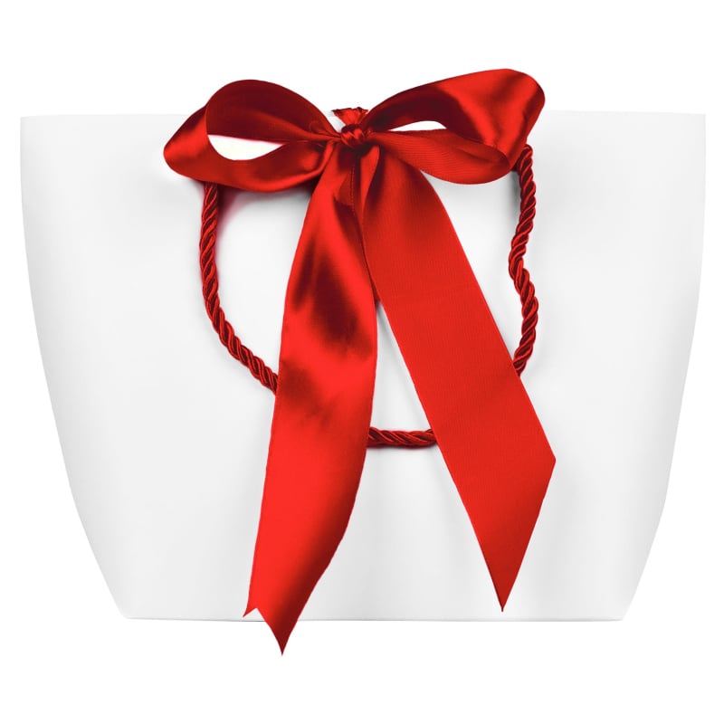 Dárková taška se světle červenou stuhou M Troli Dárková taška se světle červenou stuhou M Troli