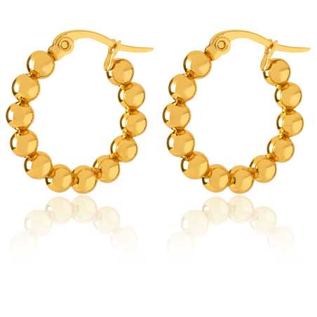 Módní pozlacené korálkové náušnice kruhy Troli