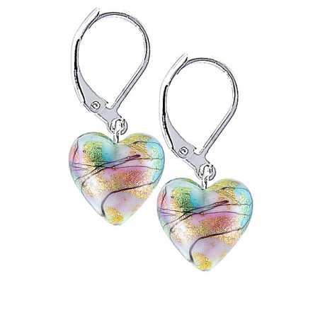 Duhové náušnice Rainbow Fairy s 24karátovým zlatem v perlách Lampglas ELH28 Lampglas