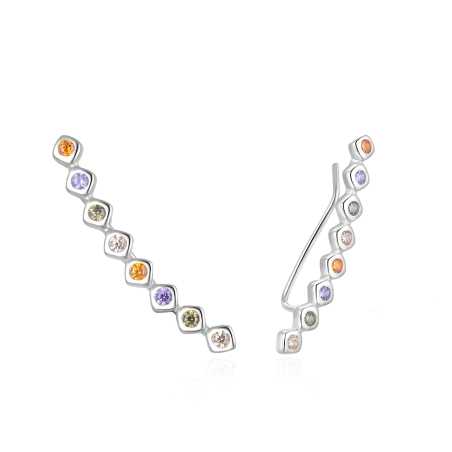 Hravé podélné náušnice ze stříbra E0002383 Moiss