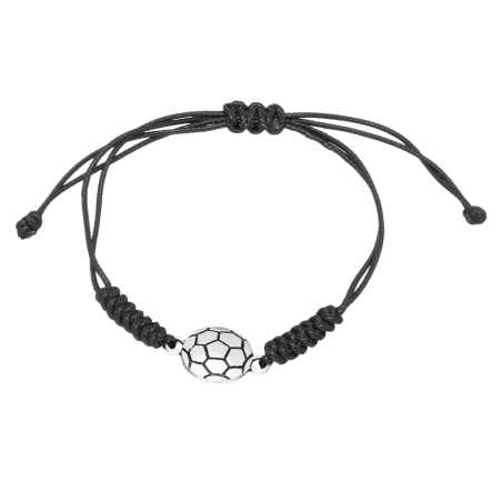 Černý šňůrkový náramek Fotbalový míč Troli