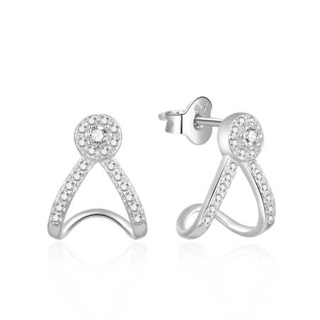 Okouzlující stříbrné náušnice s kamínky E0002445 Moiss