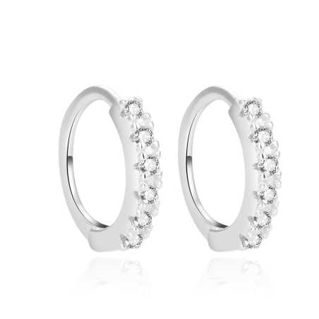 Třpytivé kruhové náušnice ze stříbra AGUC1620 Beneto