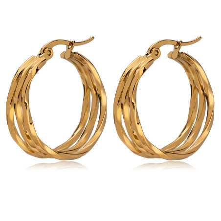 Nadčasové pozlacené náušnice kruhy sTO3697 Troli