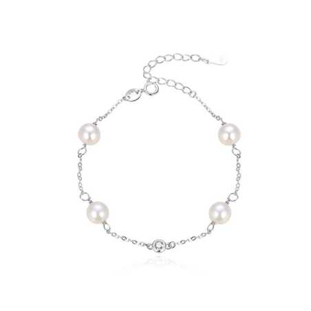Elegantní stříbrný náramek s perličkami AGB411/21P Beneto