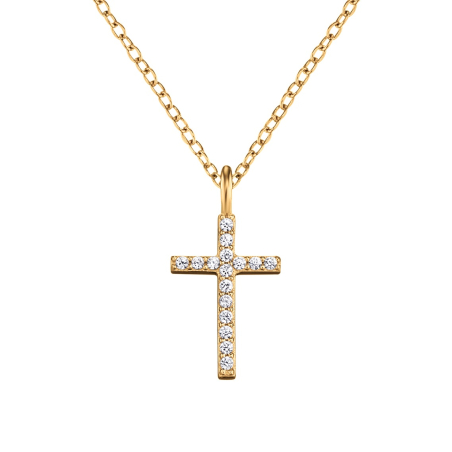 Pozlacený náhrdelník Křížek ERN-LILCROS-ZIG (řetízek, přívěsek) Engelsrufer