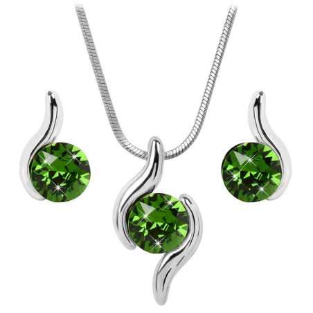 Slušivá sada náhrdelníku a náušnic Chaton Wave Fern Green Levien
