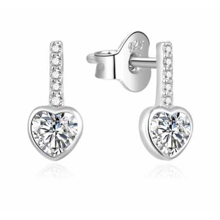 Půvabné srdíčkové náušnice ze stříbra AGUP929L Beneto