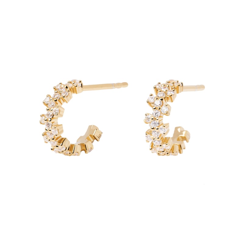 Třpytivé pozlacené náušnice kruhy LITTLE CROWN AR01-578-U Pdpaola Třpytivé pozlacené náušnice kruhy LITTLE CROWN AR01-578-U Pdpaola