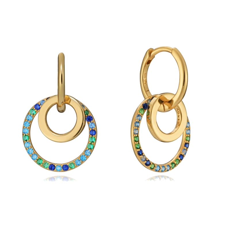 Hravé pozlacené náušnice kruhy 2v1 Elegant 13052E100-32 Viceroy