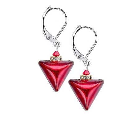 Svůdné náušnice Red Triangle s 24karátovým zlatem v perlách Lampglas ETA4/S Lampglas