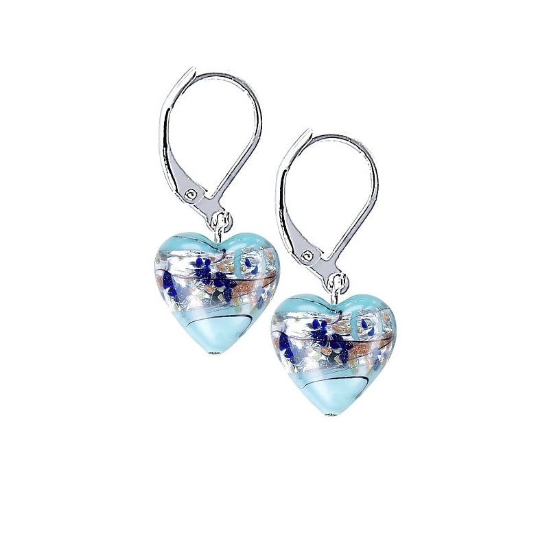 Půvabné náušnice Ice Heart s ryzím stříbrem v perlách Lampglas ELH29 Lampglas