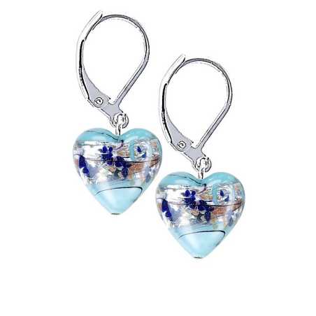 Půvabné náušnice Ice Heart s ryzím stříbrem v perlách Lampglas ELH29 Lampglas