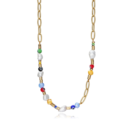 Veselý pozlacený náhrdelník Kiss 1392C01019 Viceroy