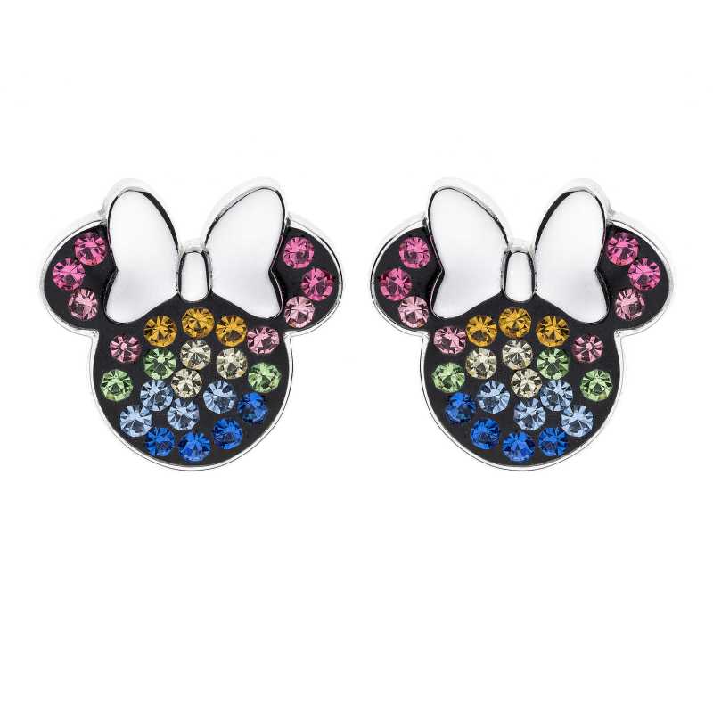 Hravé stříbrné náušnice pecky Minnie Mouse E903207SRML Disney