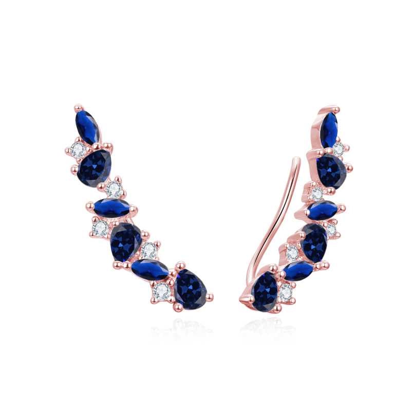 Blyštivé podélné náušnice s modrými zirkony AGUP3299DB-ROSE Beneto Blyštivé podélné náušnice s modrými zirkony AGUP3299DB-ROSE Beneto