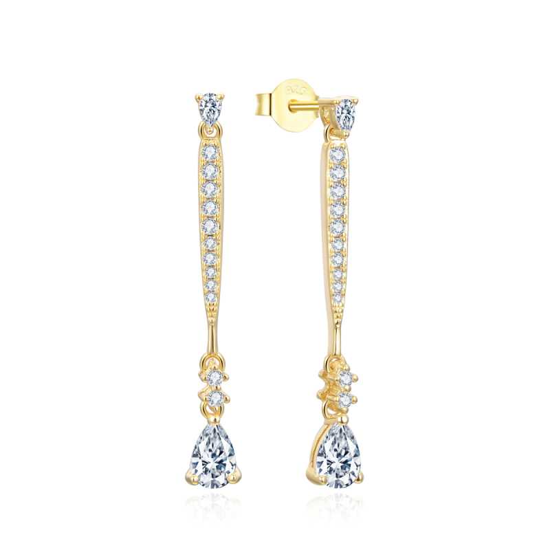 Exkluzivní pozlacené visací náušnice se zirkony AGUP3300W-GOLD Beneto Exkluzivní pozlacené visací náušnice se zirkony AGUP3300W-GOLD Beneto