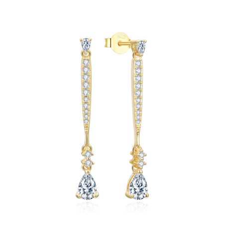 Exkluzivní pozlacené visací náušnice se zirkony AGUP3300W-GOLD Beneto