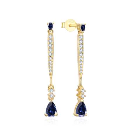 Exkluzivní pozlacené visací náušnice se zirkony AGUP3300DB-GOLD Beneto