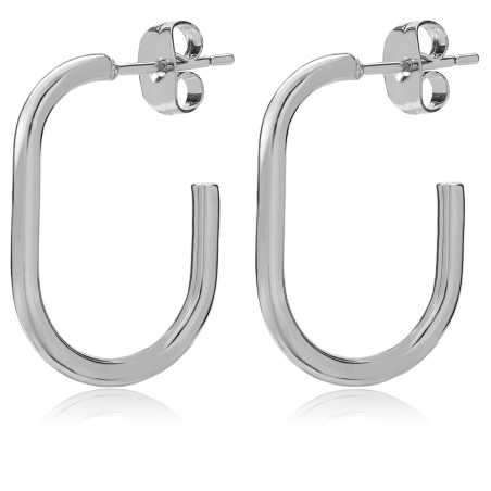 Nadčasové ocelové oválné náušnice Troli