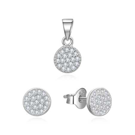 Blýštivá souprava šperků se zirkony AGSET358 (přívěsek, náušnice) Beneto