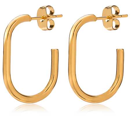 Nadčasové pozlacené oválné náušnice Troli