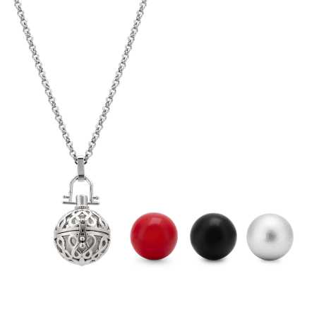 Multifunkční ocelový náhrdelník s rolničkami WBN6006S-PET Troli