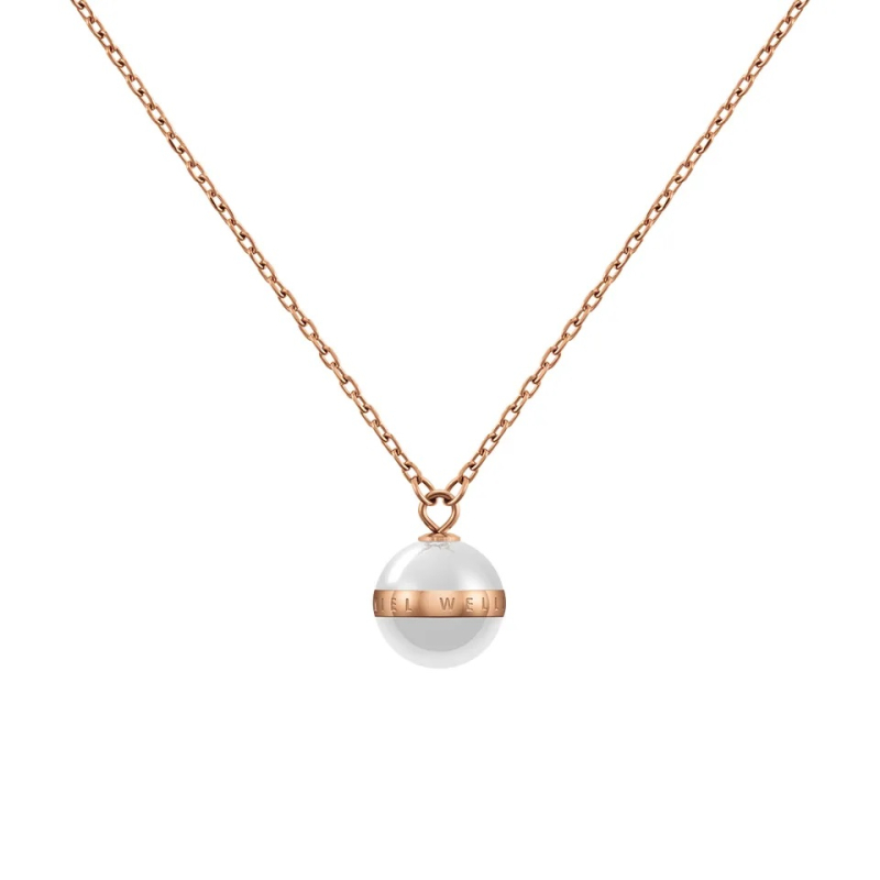 Půvabný náhrdelník s přívěskem z bílé keramiky Aspiration DW00400157 Daniel Wellington