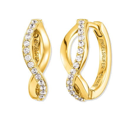Pozlacené náušnice s čirými kubickými zirkony Paradise ERE-PARA-ZIG-CR Engelsrufer