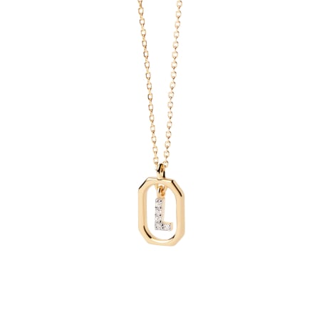 Půvabný pozlacený náhrdelník písmeno "L" LETTERS CO01-523-U (řetízek, přívěsek) Pdpaola