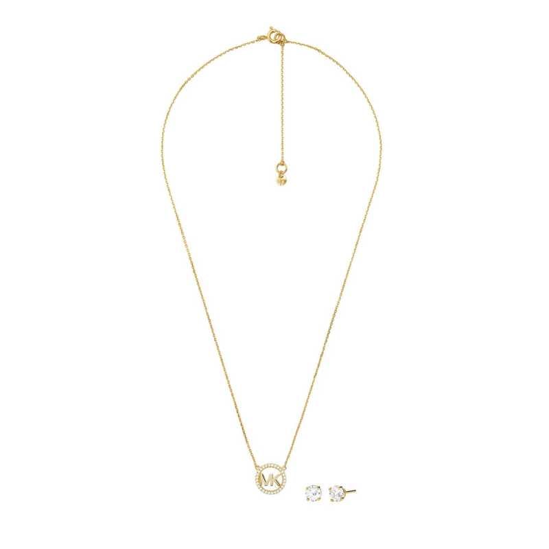Pozlacená souprava stříbrných šperků MKC1260AN710 (náhrdelník, náušnice) Michael Kors Pozlacená souprava stříbrných šperků MKC1260AN710 (náhrdelník, náušnice) Michael Kors